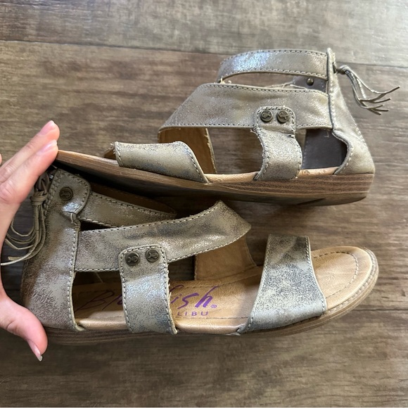 Blowfish zip back tan with sparkle sandals - Picture 3 of 7